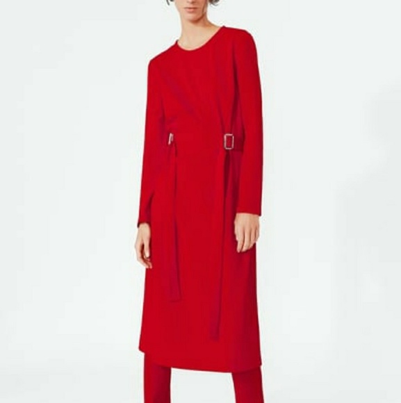 ZARA RED DRESS - Picture 1 of 5